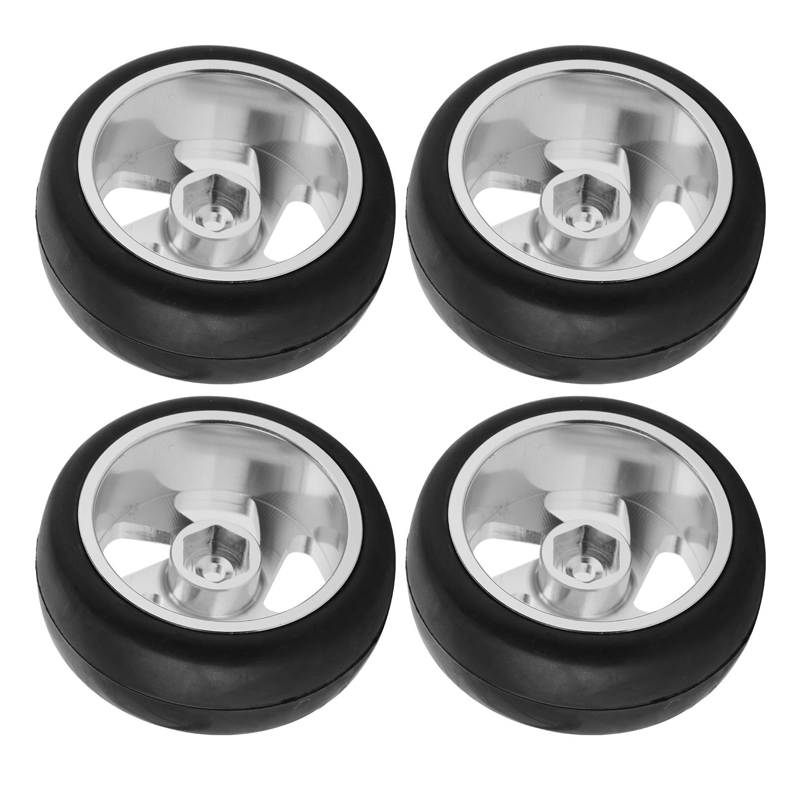 Dilwe 63MM RC Tires - Metal Wheel Hub Rubber Tires with Adapter for WPL D12 RC Truck | Durable Off-Road Remote Control Car Wheels | Perfect for Crawling, Rock Racing & Outdoor RC Adventures