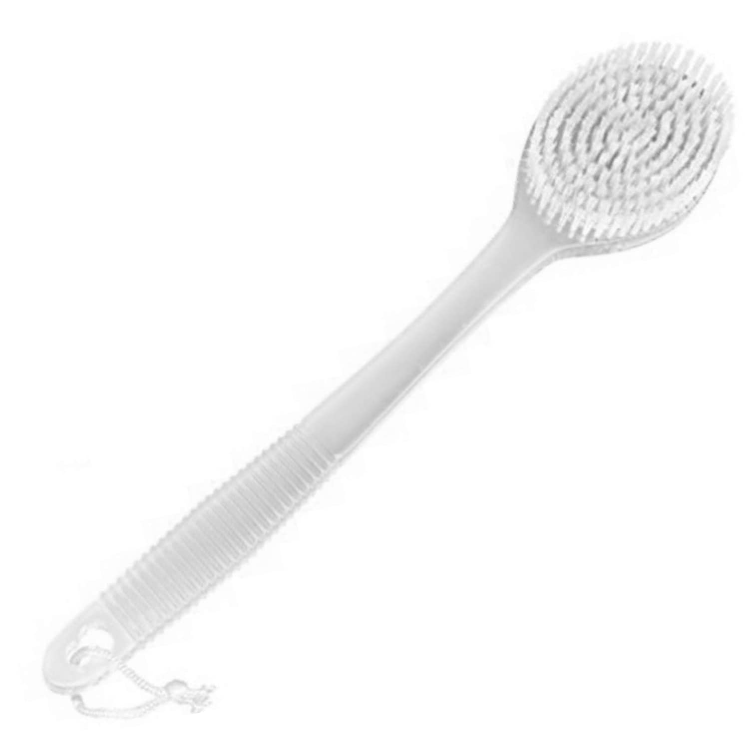 Exfoliating Shower Body Brush with Natural Bristles - Long Handle Back Scrubber & Bath Mesh Sponge for Wet/Dry Skin Care - Perfect for Deep Cleansing, Dead Skin Removal & Lymphatic Massage in Shower or Bath