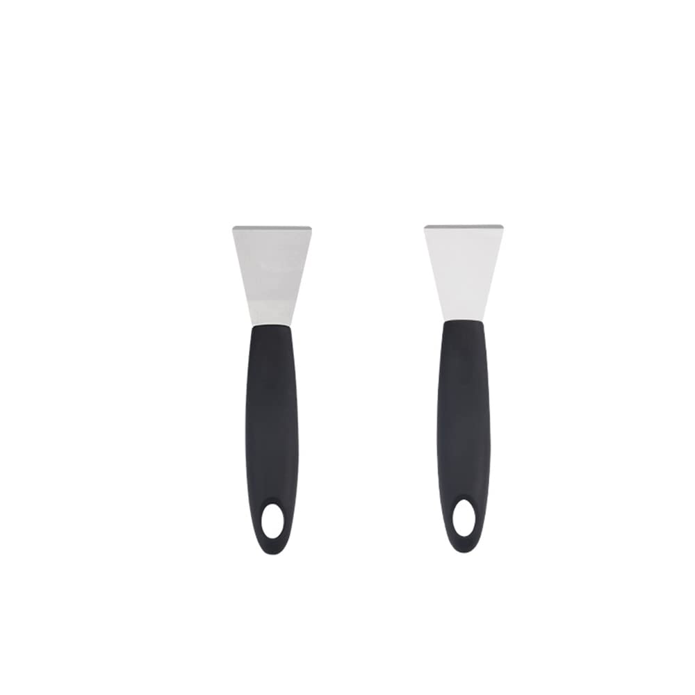 Stainless Steel Scraper Tool Set - 2-Piece Straight & Bent Scraper for Oven, Induction Hob, Stove Cleaning - Non-Scratch Kitchen Scraper for Paint, Wallpaper Removal - Perfect for Home Kitchen & DIY Projects