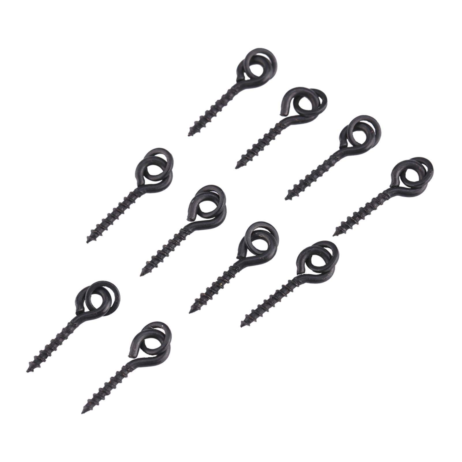 Cyrank 10Pcs Steel Fishing Lures Bait Screws - Durable Bait Holder Screw Eyes & Fishing Swivels for Saltwater & Freshwater Angling - Perfect for Bass, Trout, and Walleye Fishing