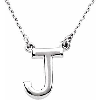 14K Gold Block Initial 