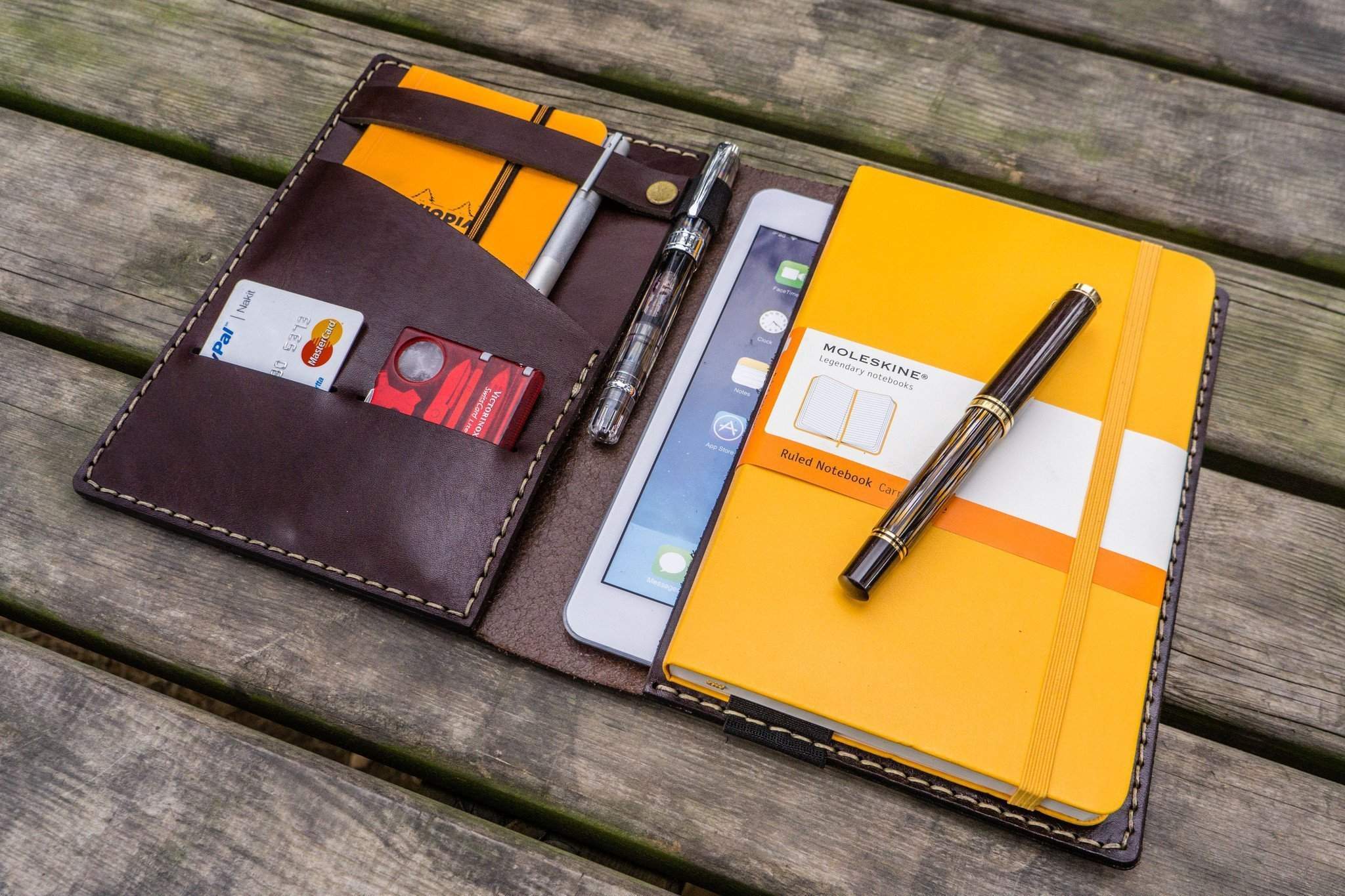 Premium Leather Journal Cover for Leuchtturm1917 A5 Notebook - Handcrafted Dark Brown Vegan Leather - Perfect for Writing, Sketching & Travel