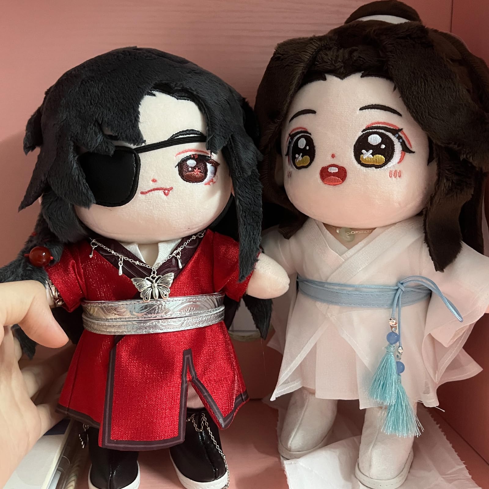 CALEMBOU 20cm Cute Plush Doll - Xie Lian & Hua Cheng Dress-Up Anime Stuffed Toy, Soft Collectible Gift for Tian Guan Ci Fu Fans (Hua Cheng Version) - Perfect for Cosplay, Anime Decor, and TGCF Merchandise Collection