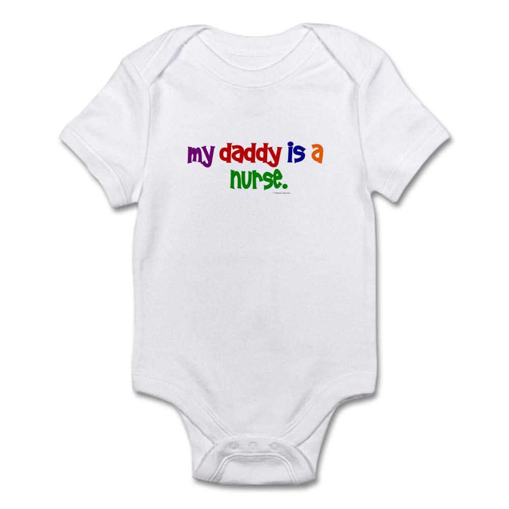 My Daddy is A Nurse Cute Infant Bodysuit - Soft Baby Romper in Cloud White | Perfect for Nursing Appreciation Gifts & Newborn Photo Shoots