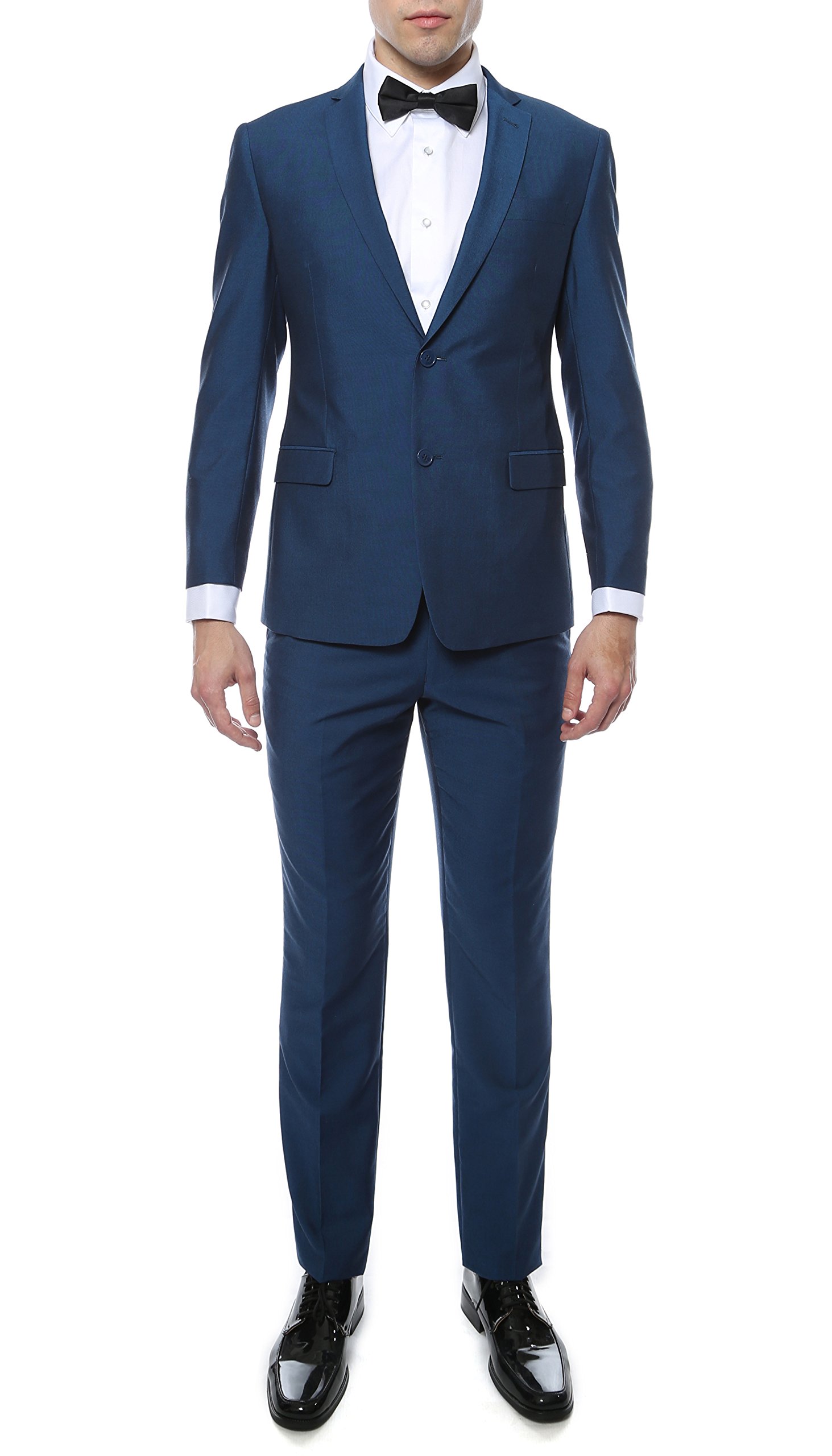 Men's Hudson Slim Fit 2 Piece Suit - Premium Tailored Business & Wedding Suit for Formal Occasions