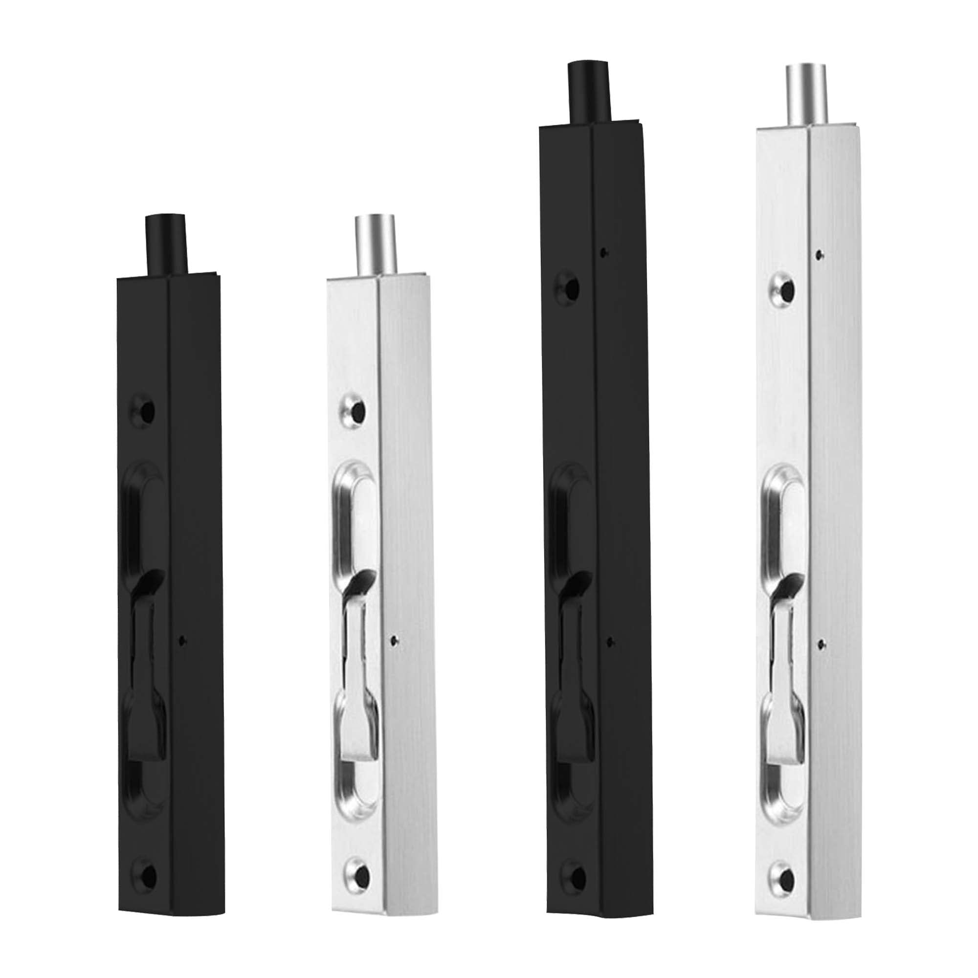 304 Stainless Steel Hidden Door Lock - 6 Inch Security Door Bolt Latch for French & Double Doors | Spring Dust Plug & Brushed Finish | Ideal for Home Security, Office & Commercial Use