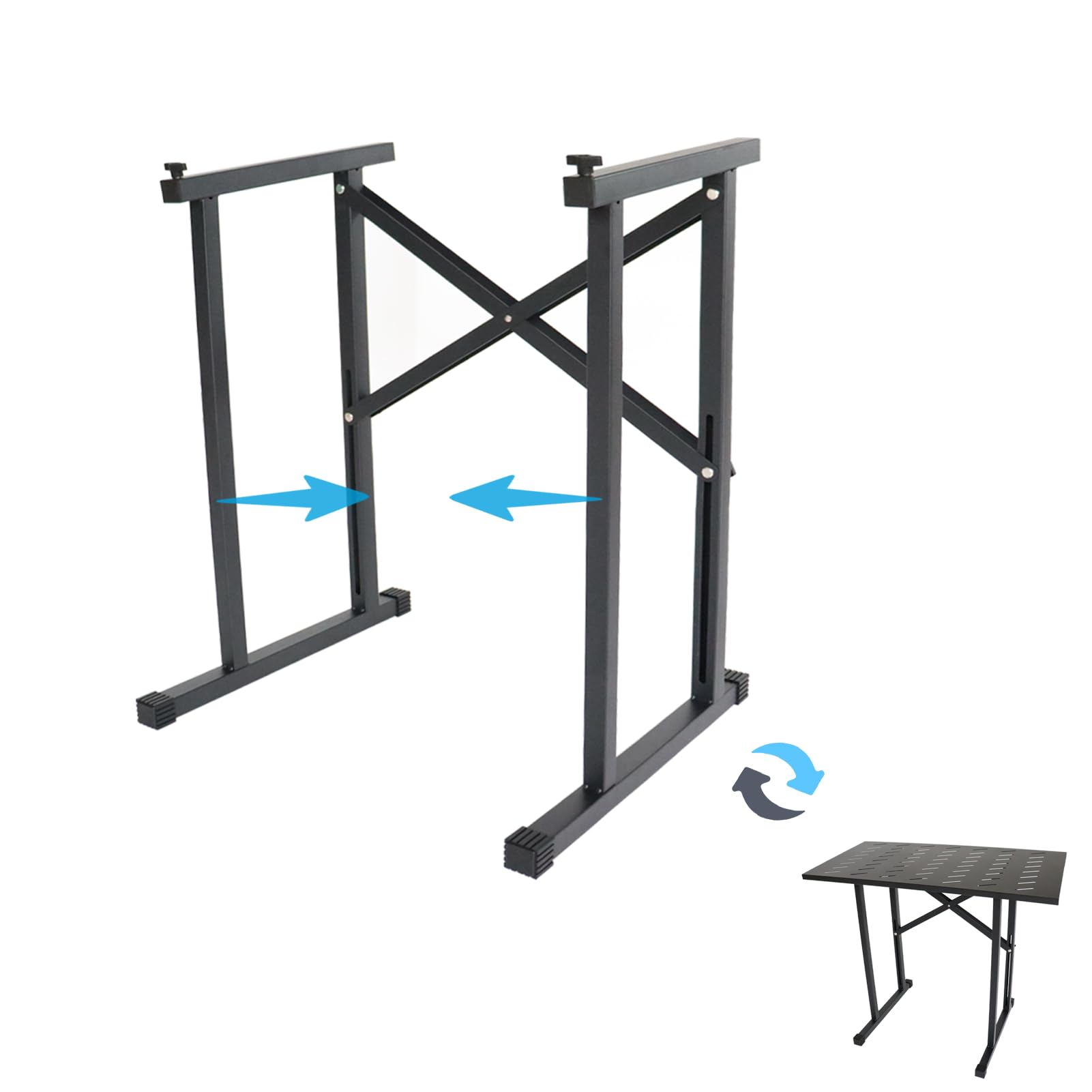 Adjustable Portable DJ Stand - Foldable Angled DJ Mixer Table with 35” x 17.7” Desktop & Carry Bag for Drum Machines, Controllers, Keyboards & Turntables | Perfect for Home Studios, Live Performances & Mobile DJ Gigs