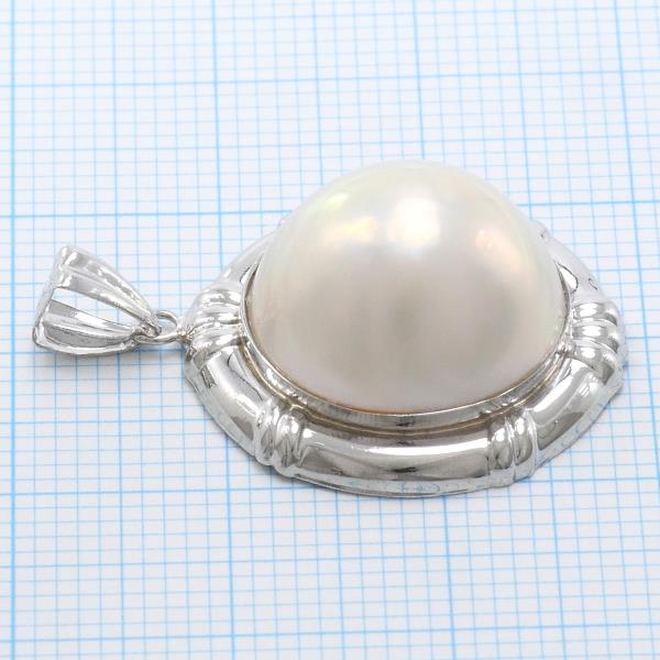 14K White Gold Mabe Pearl Pendant Necklace for Women - Elegant Pearls Jewelry Gift for Wedding, Anniversary & Special Occasions