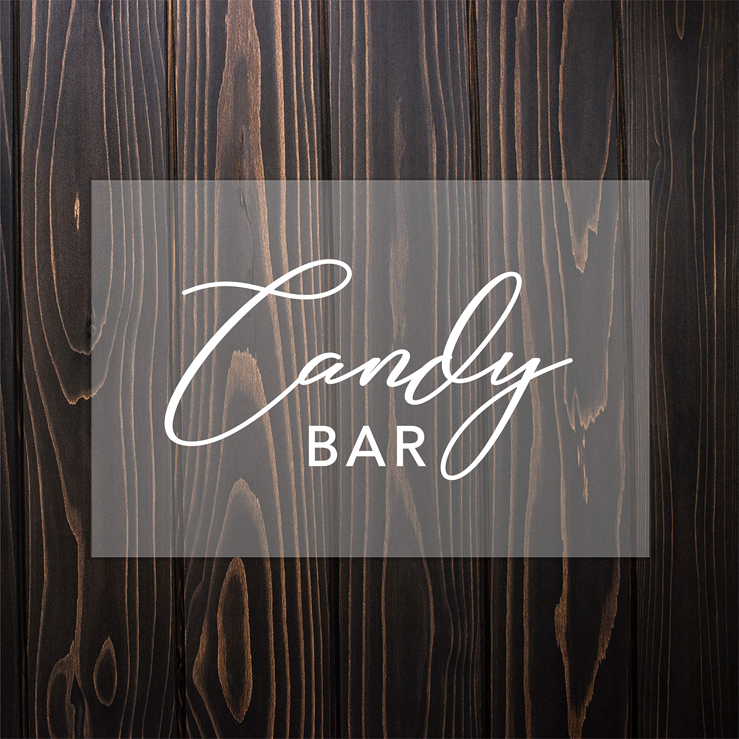 Andaz Press 7.5 x 11 Inch Acrylic Candy Bar Sign with Stand - Perfect for Weddings, Baby Showers, Birthdays & Special Events - Sweet Table Decor for Dessert Bars, Bridal Showers & Celebrations