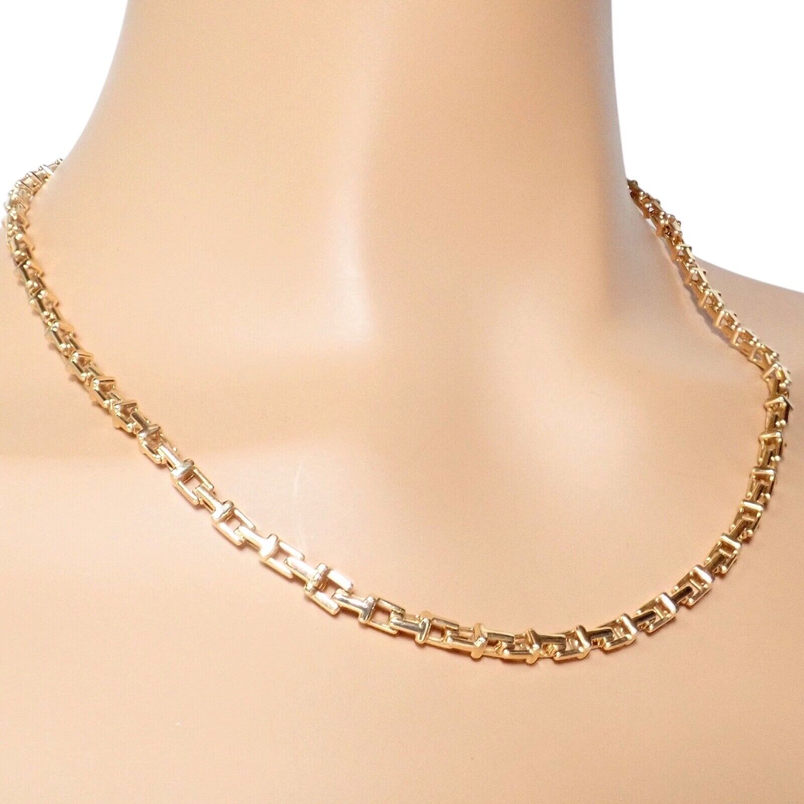 Authentic Tiffany & Co 18k Rose Gold T Chain Link Long Necklace 20.5 Inches - Elegant Jewelry for Women, Perfect Gift for Anniversary, Birthday & Special Occasions