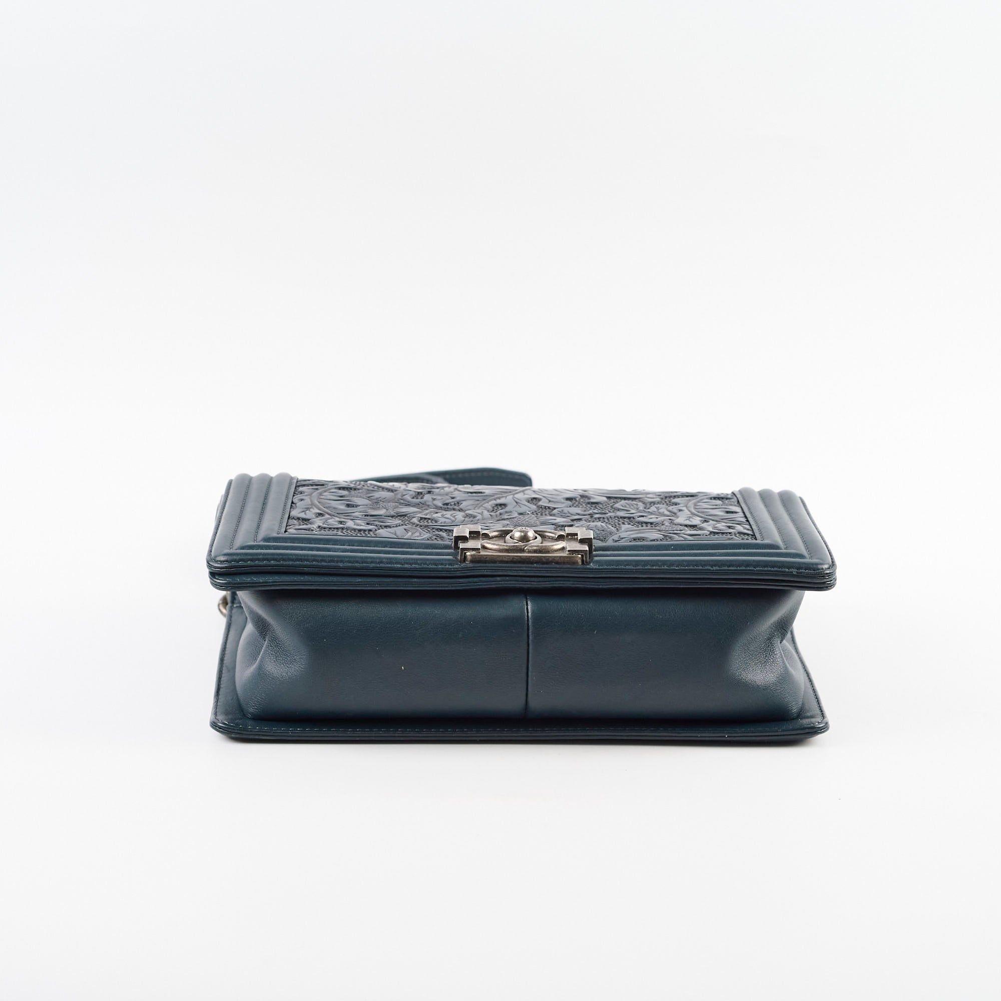 Chanel Old Medium Boy Bag in Cordoba Paris Navy & Dark Green - Luxury Crossbody Bag for Women, Perfect for Date Night & Evening Events