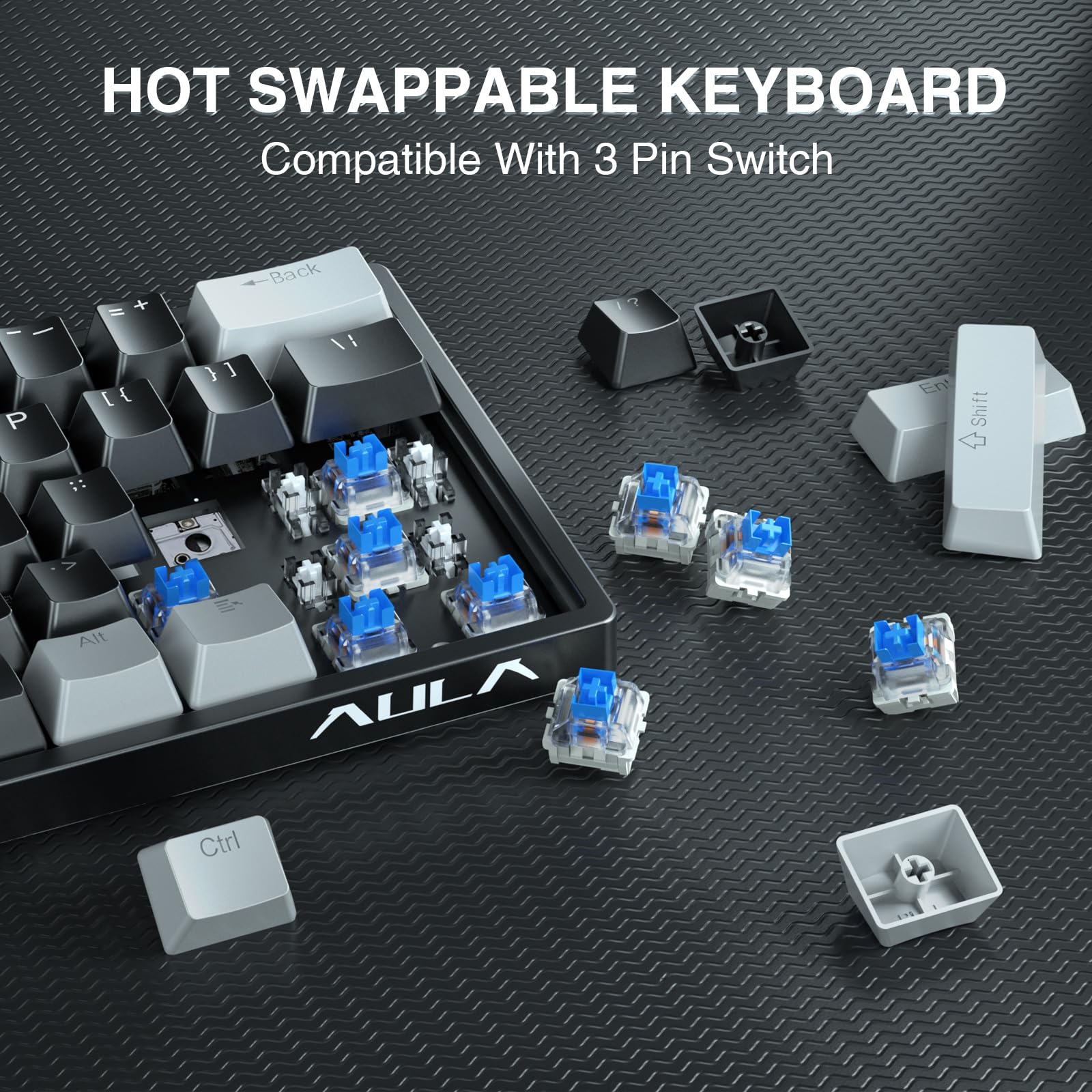 AULA F3261 60% Compact Mechanical Gaming Keyboard with Blue Switches, RGB Backlit, Wired USB for PC, Tablet, PS4, Xbox - Perfect for Esports, Typing & Office Work