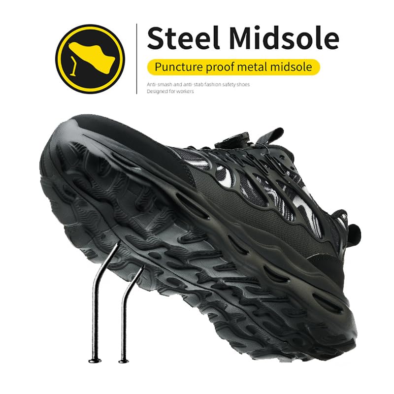 Steel Toe Work Sneakers for Men & Women - Lightweight Comfortable Safety Shoes for Industrial & Construction Workers | Perfect for Warehouse, Factory, and Outdoor Job Sites