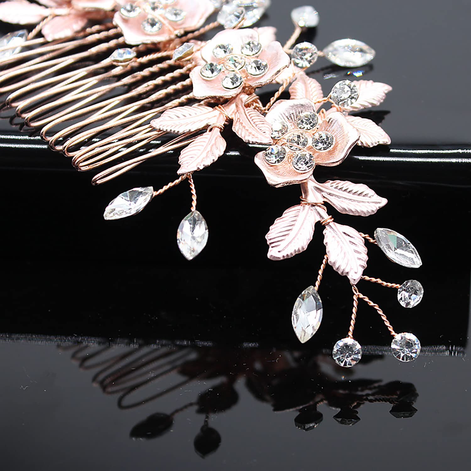 Handmade Rhinestone Bridal Hair Comb - Gold Wedding Hair Clip for Women | Elegant Bridal Headpiece for Weddings, Prom & Special Occasions