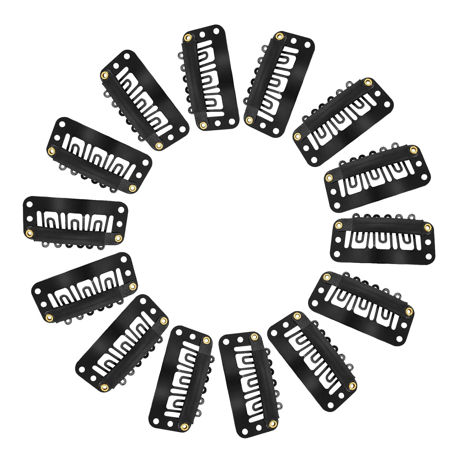 EKAN 12Pcs Black Metal Silicon Snap Clips for Hair Wigs, Extensions & Toppers - Secure Hold for Men & Women - Perfect for Cosplay, Daily Styling & Hair Loss Solutions