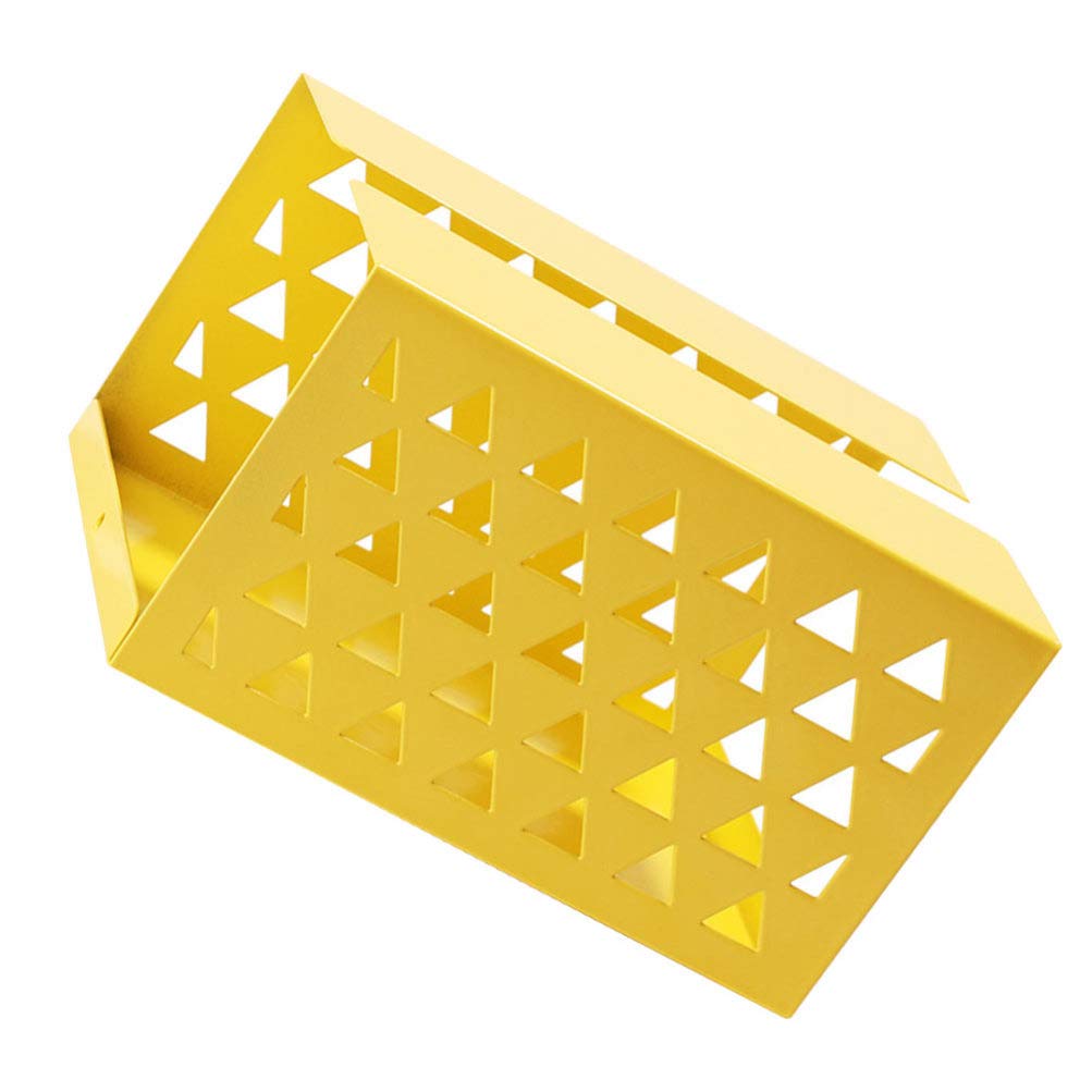 Iron Wall-Mounted Tissue Box Dispenser - 15x10.8x9cm Rectangular Multifold Paper Towel Holder for Kitchen, Bathroom & Office Storage - Yellow Space-Saving Organizer (Perfect for Small Spaces, RVs & Dorm Rooms)
