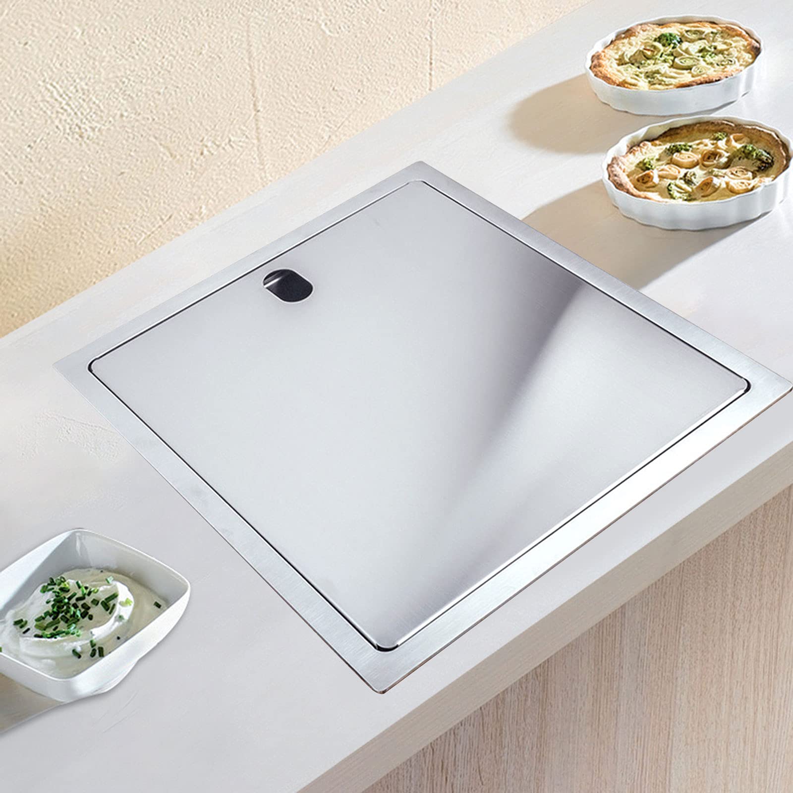 YIYIBYUS Single Bowl Stainless Steel Kitchen/Bar Sink with Double-Layer Edging & Folding Faucet - Compact Hidden Sink for Small Spaces, Perfect for Apartments, RVs, and Tiny Homes