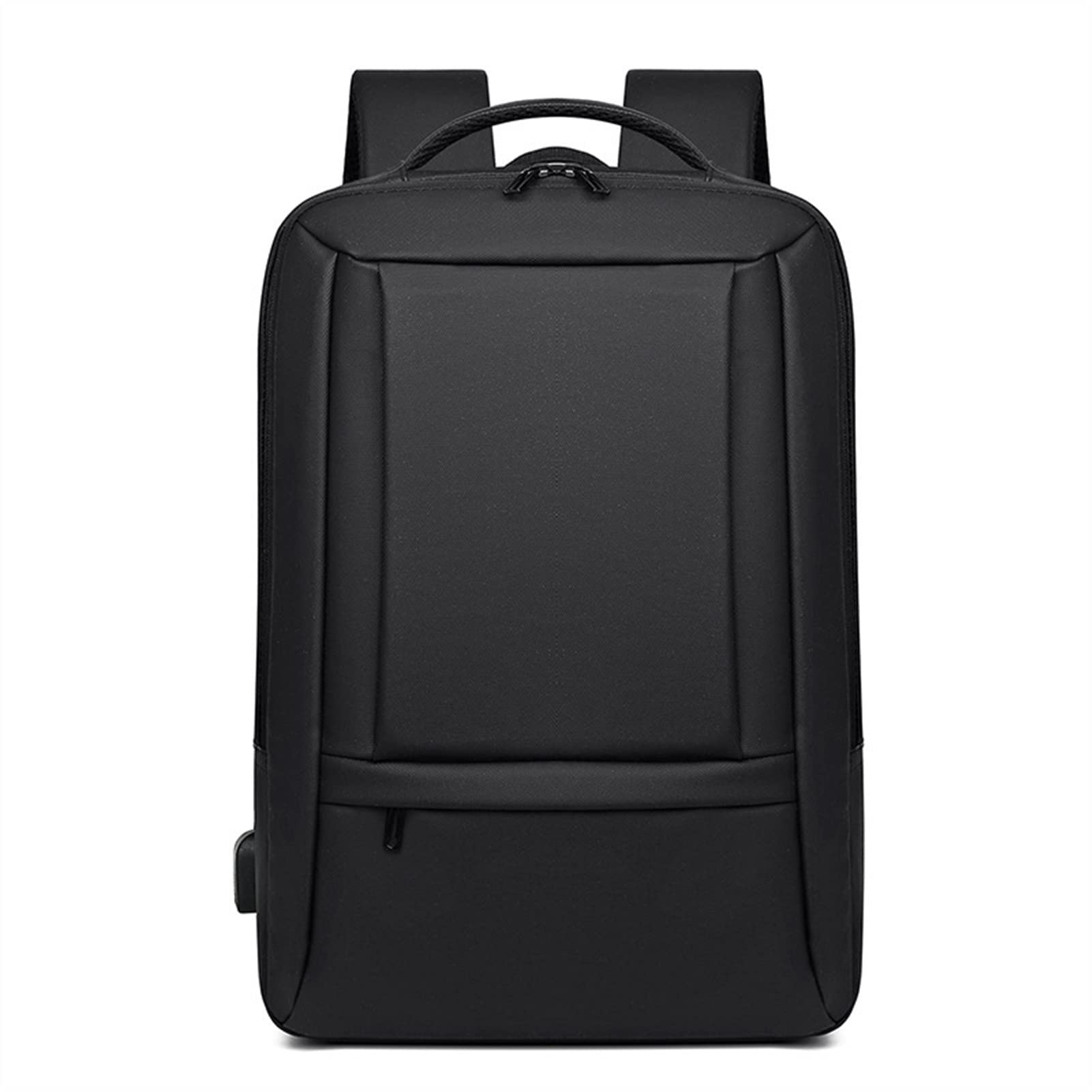 Oxford Cloth Backpack for Men - 15.6 Inch Laptop Business Commuter Backpack with USB Charging Port, Large Capacity Water-Resistant Travel Backpack (Black) - Perfect for Work, School & Daily Commute
