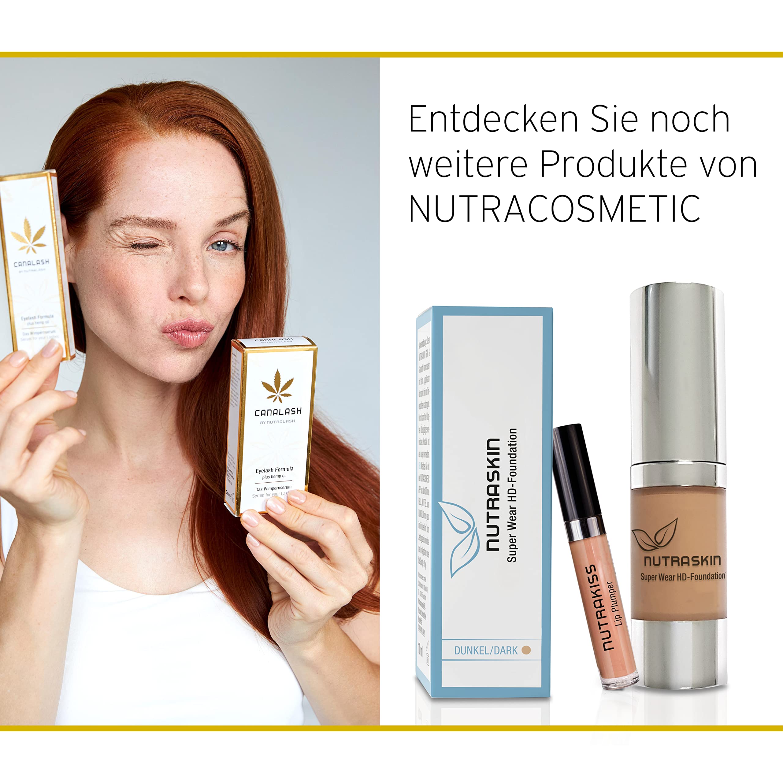 NuVega Lash Eyelash & Eyebrow Growth Serum - Vegan, Cruelty-Free, Made in Germany (3ml) for Longer, Thicker Lashes & Brows - Perfect for Daily Use & Special Occasions