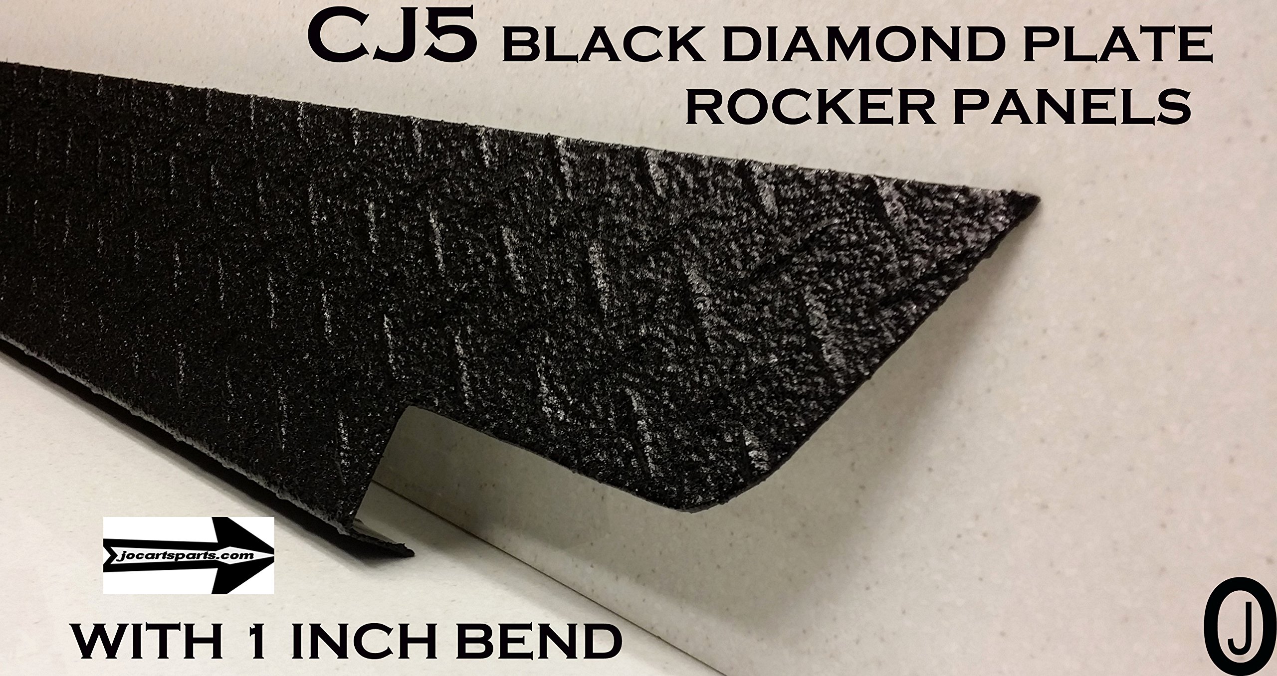 Black Diamond Plate Side Rocker Panel Set of 2 for Jeep CJ5 - 5 1/4