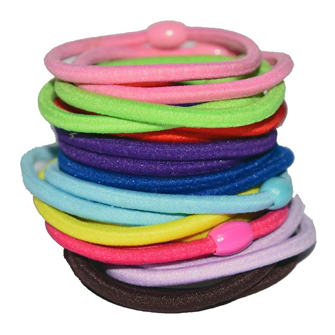 100pcs Multicolor Rose Petal Hair Elastics - Soft Ponytail Holders & Hair Bands for Women & Girls (Perfect for School, Work, Parties & Everyday Use)