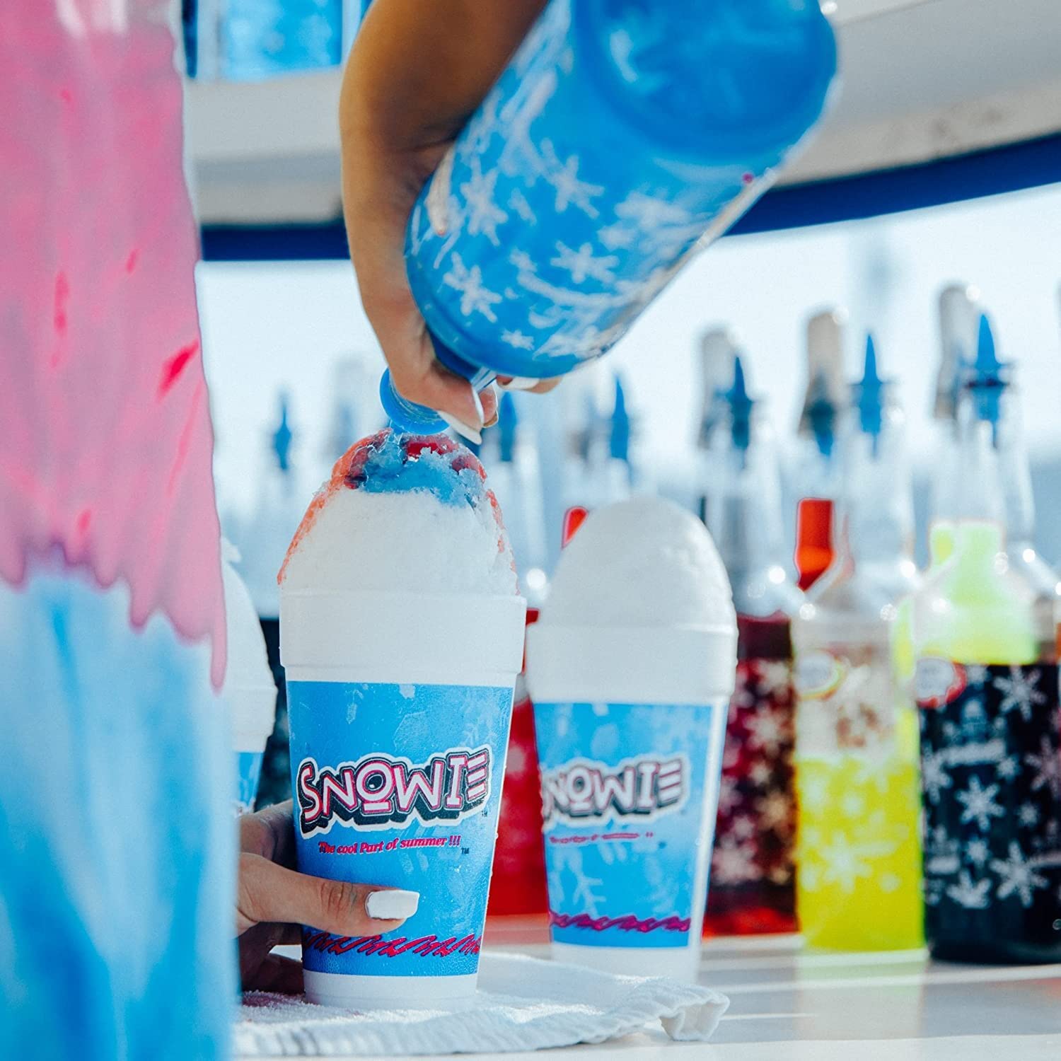 SNOWIE Cherry Flavor Shaved Ice Syrup - Ready to Use Snow Cone Syrup, 1 Gallon - Perfect for Summer Parties, Carnivals & Frozen Treats at Home