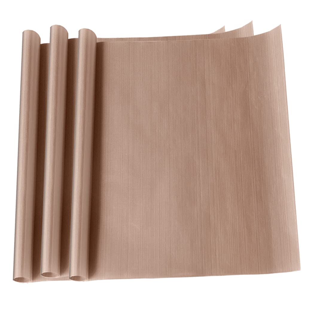 3 Pack 12 x 16 Inch PTFE Non Stick Teflon Sheet for Heat Press Transfer - Reusable Heat Resistant Craft Mat for Iron & Heat Press Machines - Perfect for T-Shirt Printing, Sublimation & DIY Projects