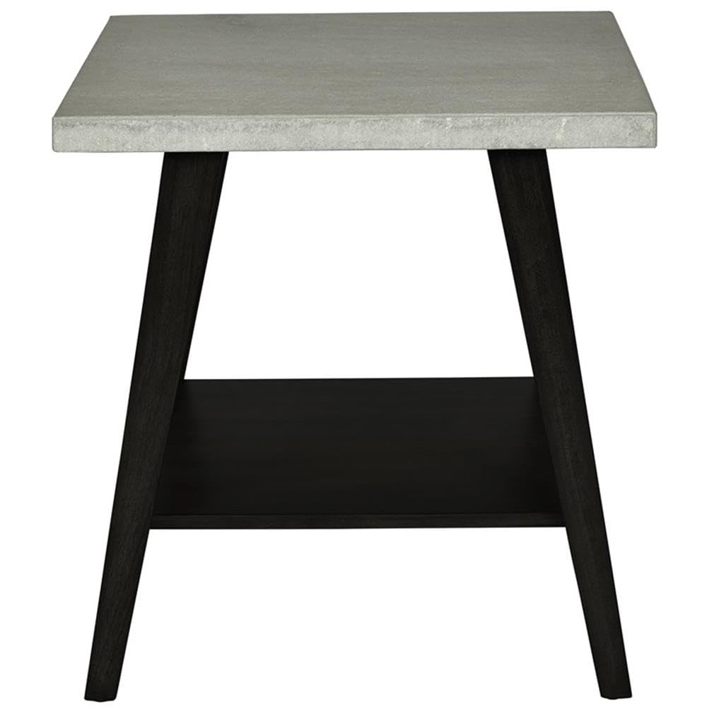 Progressive Furniture Jackson II End Table - Concrete Gray & Black Finish - Modern Side Table for Living Room, Bedroom, or Office