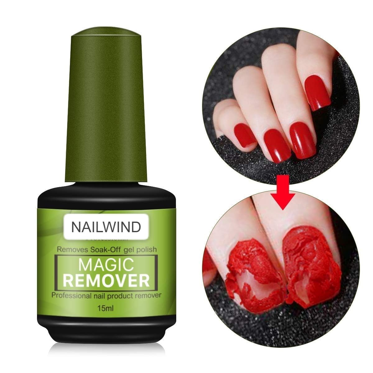 Professional Gel Nail Polish Remover Kit - Fast Acting Magic Peel-Off Formula (Removes Soak-Off Gel in 2-5 Minutes) No Foil, Soaking or Wrapping Required - Perfect for Salon & At-Home Manicures