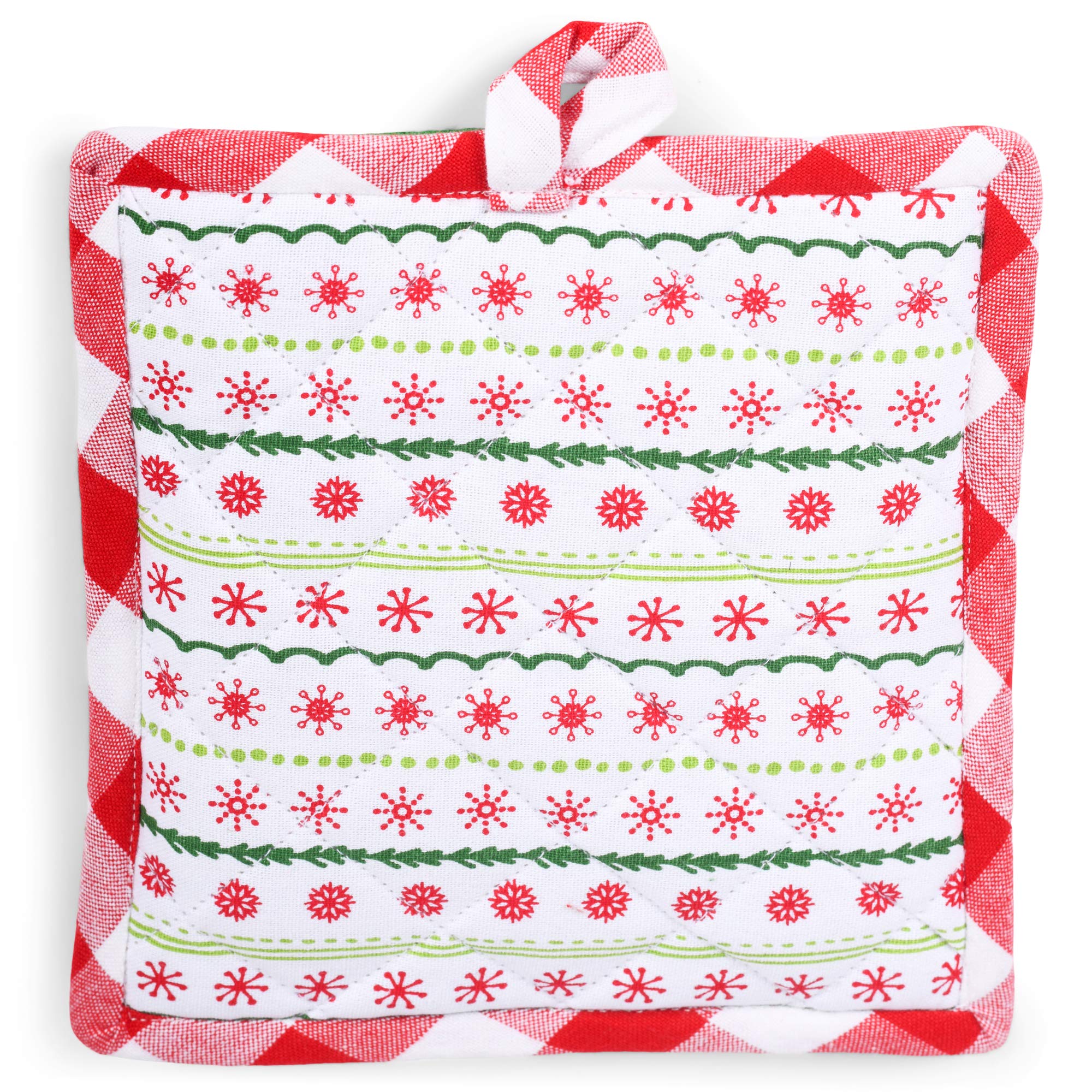 Christmas Gingerbread Man Potholder Set - Heat Resistant Kitchen Mitts & Pot Holders - Holiday Baking & Cooking Accessories - Perfect Gift for Bakers & Home Chefs