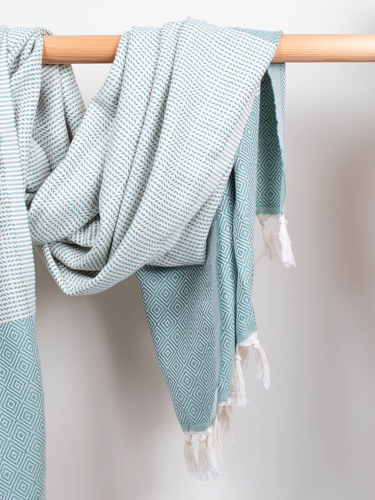 Nordic Dot Hammam Towel - Soft & Absorbent Turkish Bath Towel, Grey Green - Perfect for Spa, Beach & Yoga
