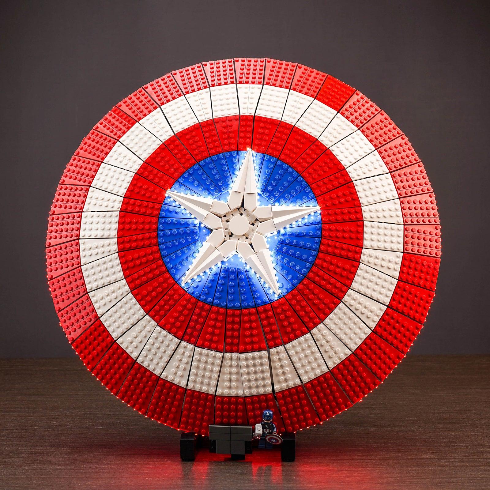 LEGO Marvel Captain America's Shield 76262 Building Kit with LED Lights – Superhero Toy for Kids & Collectors | Perfect for Display, Gifts & Role Play