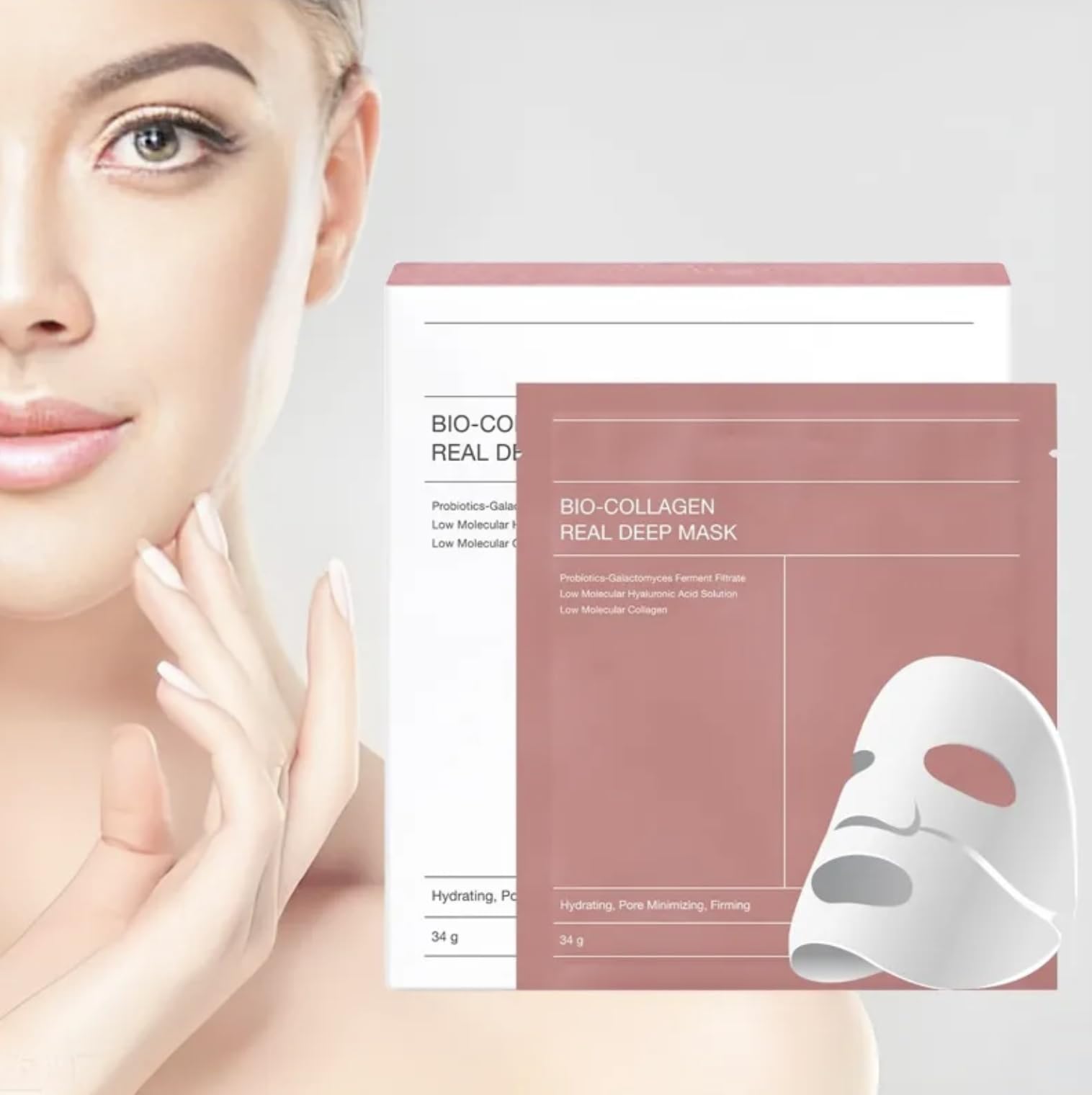 Bio Collagen Deep Hydrating Overnight Hydrogel Face Mask for Glowing Skin | Nighttime Skincare Routine & Anti-Aging Treatment