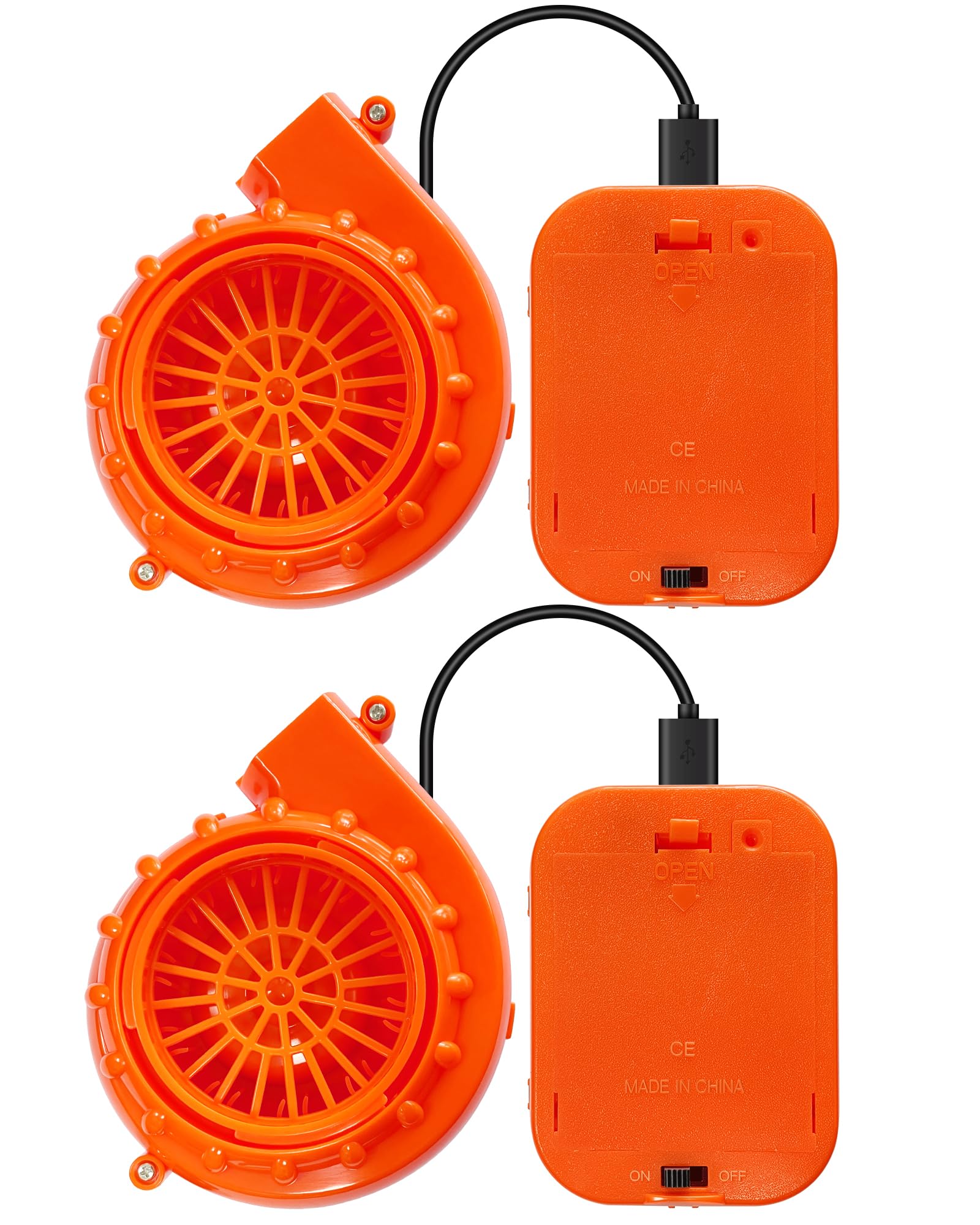 2 Pack Mini Blower Fan for Inflatable Costumes - Halloween Party Accessory