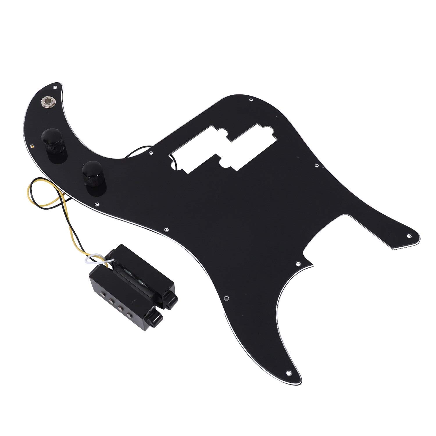 Prewired PB Bass Guitar Pickguard Assembly Kit with Pots & Knobs - Precision Bass Replacement (Black) for DIY Guitar Repair & Upgrade | Perfect for Musicians & Luthiers