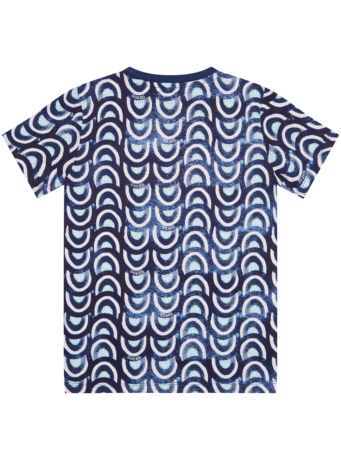 Blue Tile Print Short Sleeve T-Shirt for Boys (Size 2-7) - Casual Summer Outfit for Playdates & Outdoor Activities