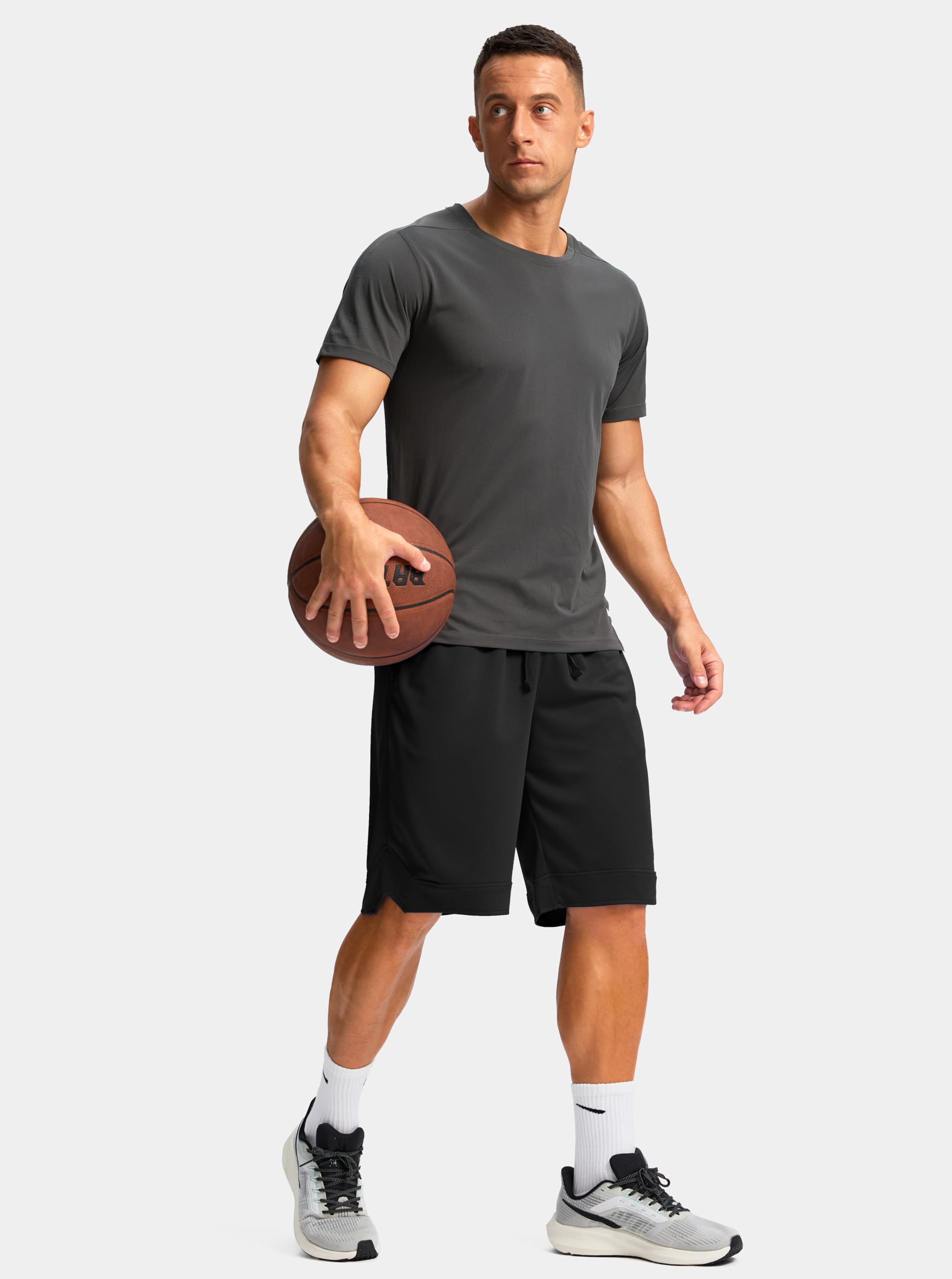 Pudolla Men's Basketball Shorts with Zipper Pockets - 11