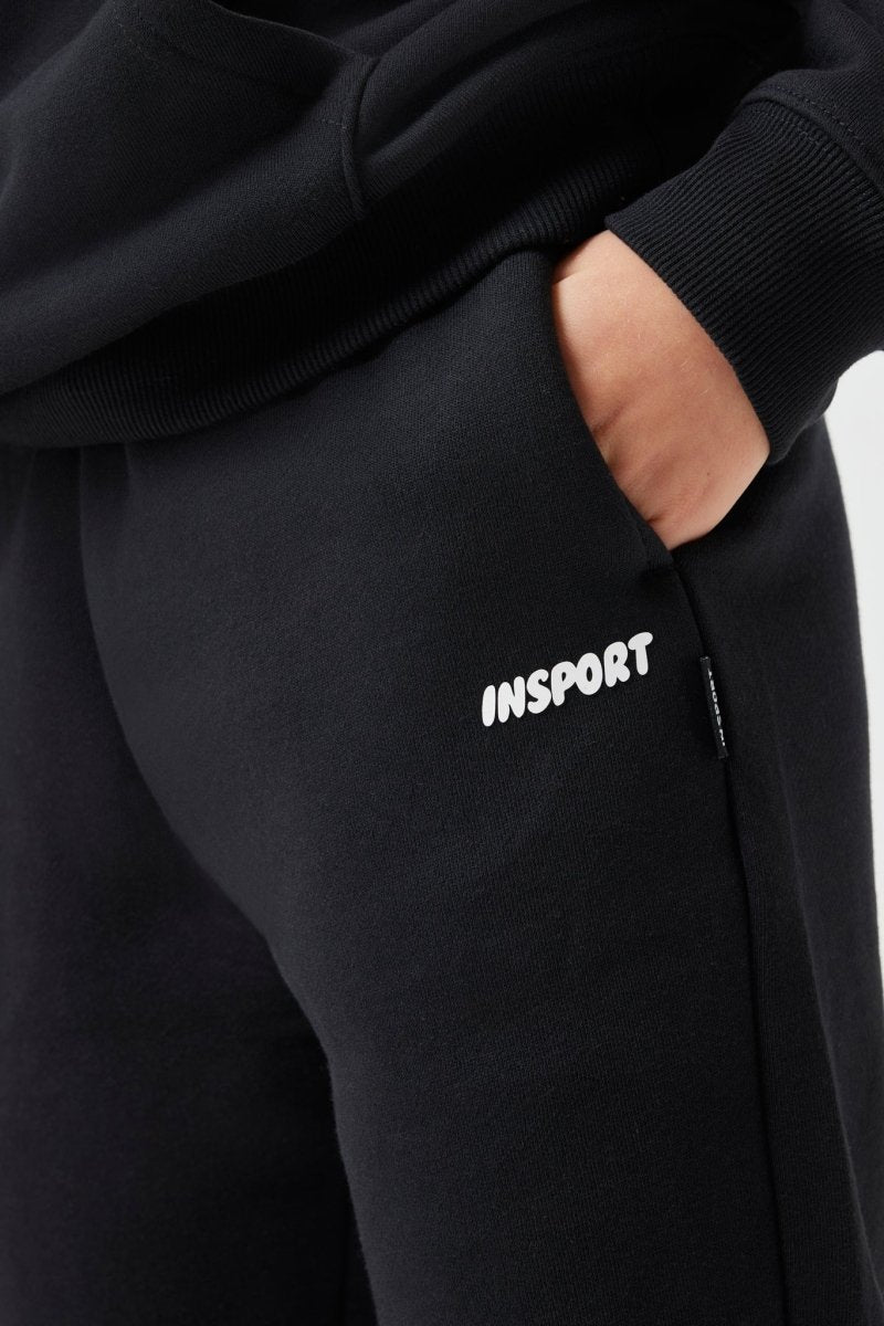 INSPORT JUNIOR FRANKIE SLIM PANTS - Black Athletic Pants for Girls | Perfect for Running, Yoga & School Activities
