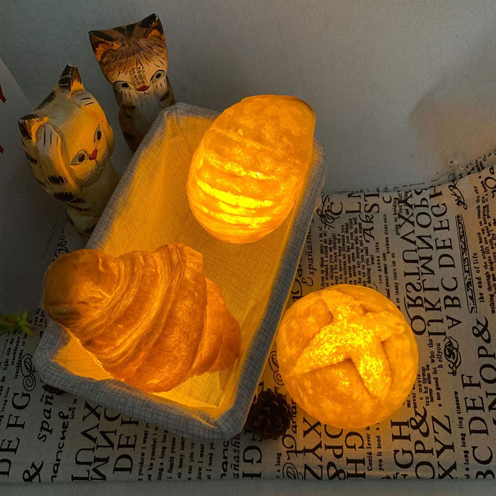 TRRAPLE LED Night Light - Simulation Bread Shaped Night Light for Bedroom, Nursery, Kids Room - Battery Operated Decorative Lamp for Adults, Moms, Babies & Children - Perfect for Bedside, Hallway & Nighttime Feeding