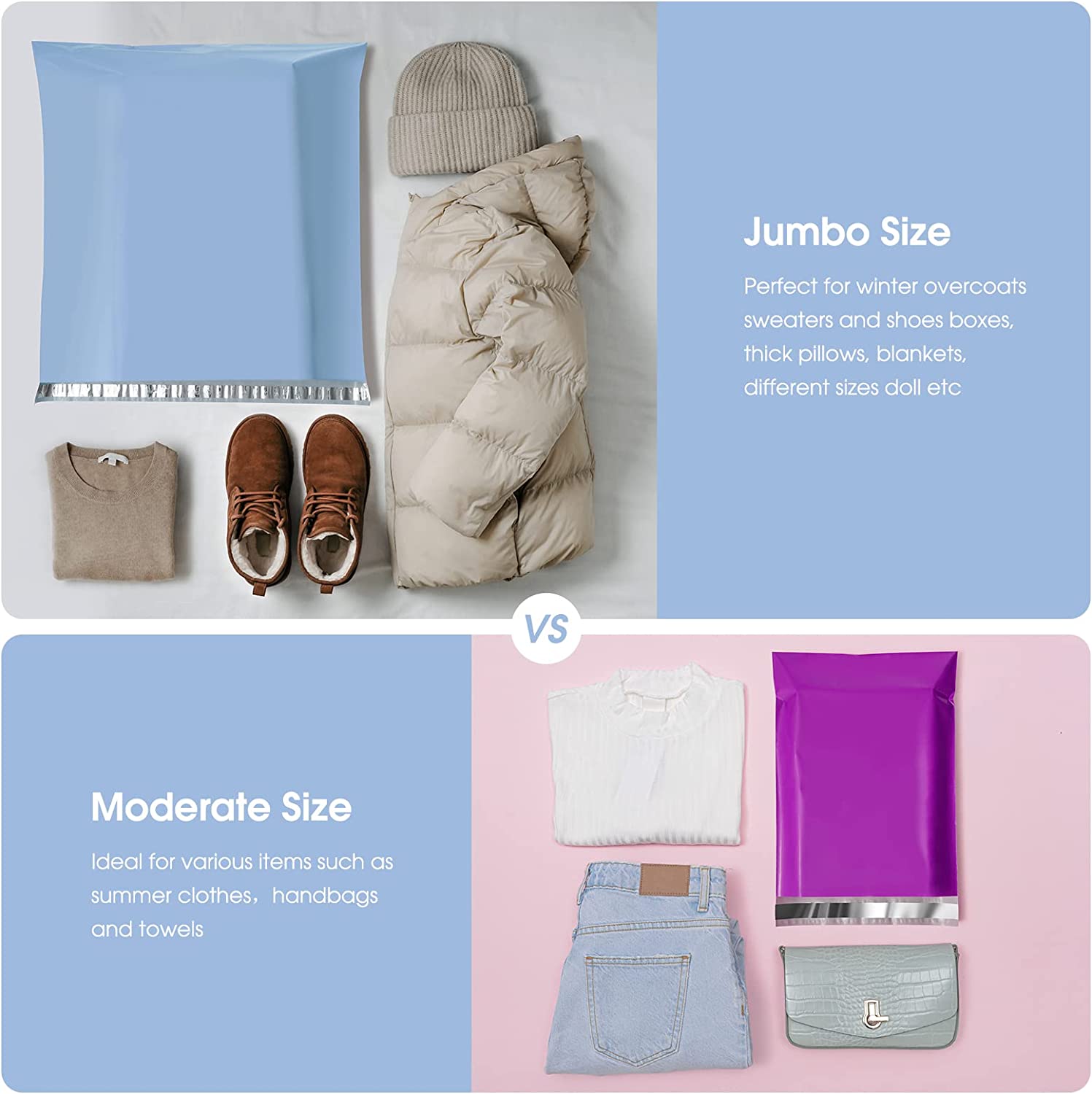 24x24 Poly Mailer Envelope Shipping Bags - Waterproof & Durable Haze Blue Mailing Pouches for Ecommerce, Clothing & Online Business Shipping | Perfect for Apparel, Jewelry & Small Business Packaging