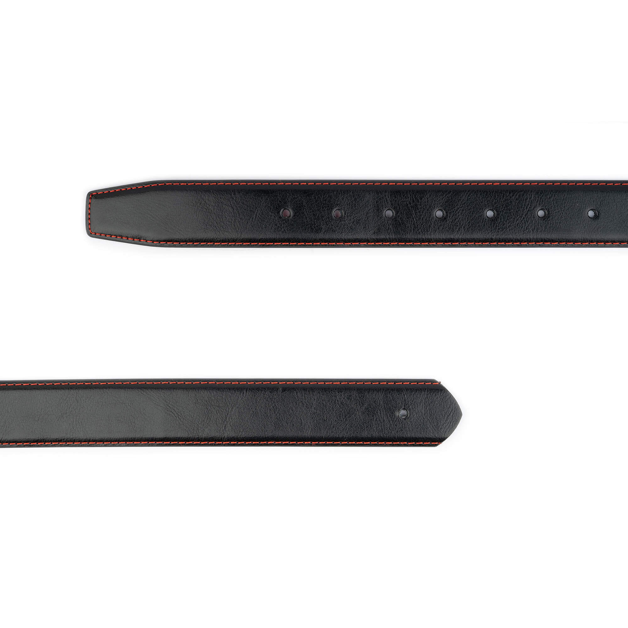Men's Black Leather Belt with Red Stitching - Ferragamo Buckle Replacement Strap - Perfect for Dress Pants, Jeans & Business Casual Attire