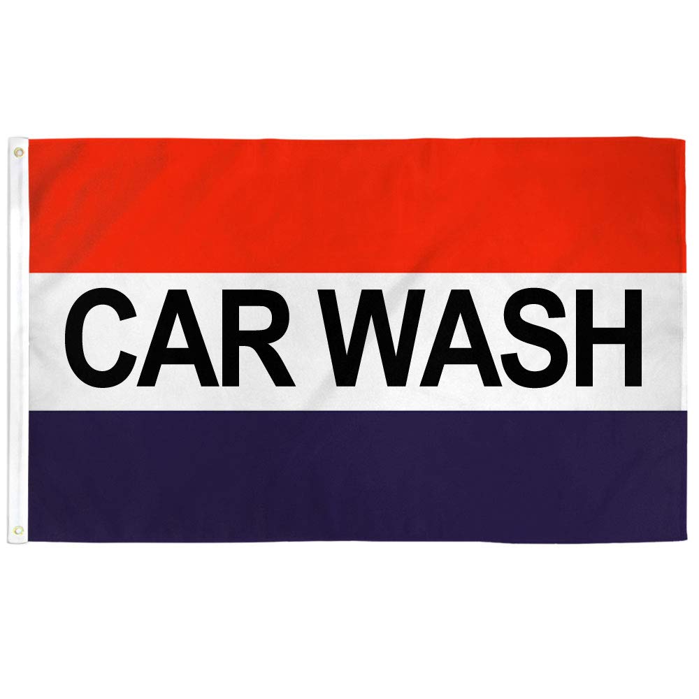3x5 ft RWB Car Wash Flag - Durable Polyester Flag for Businesses, Car Wash Stations & Gas Stations | Perfect for Advertising & Outdoor Decor
