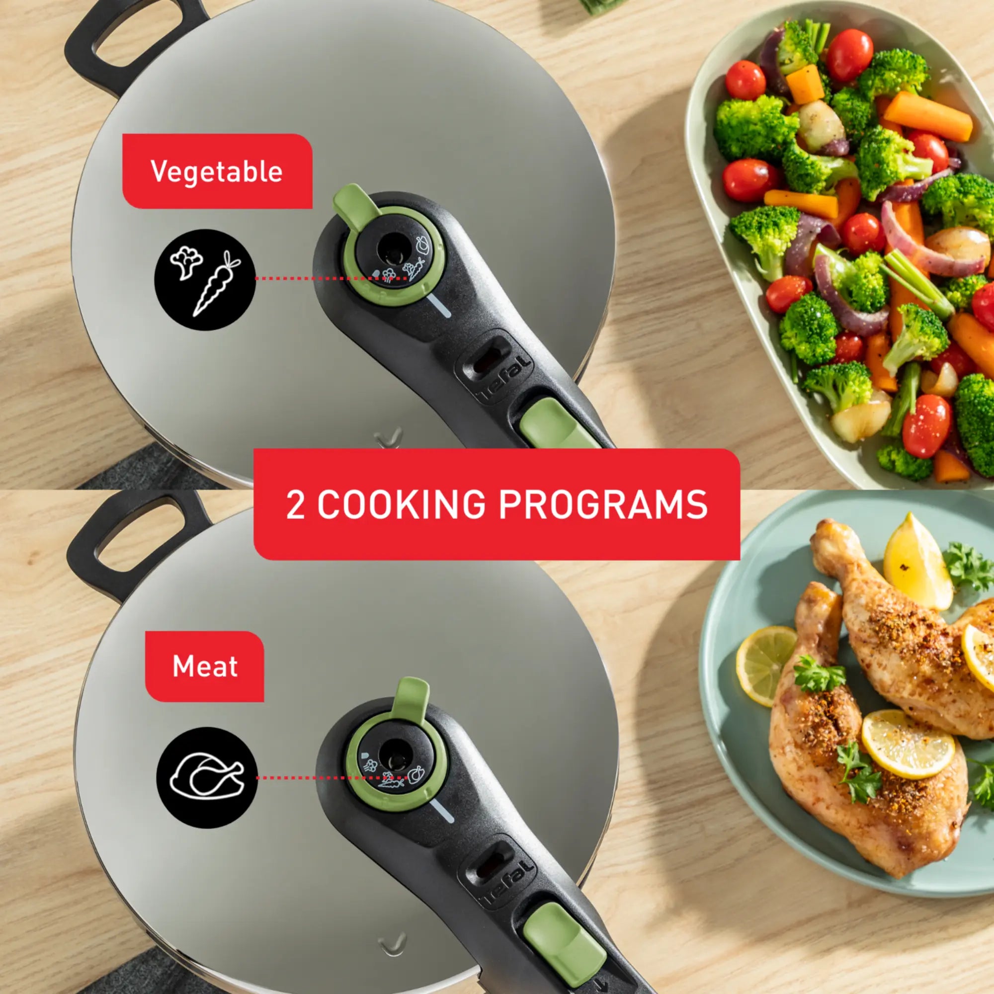 Tefal Secure Trendy 6L Stainless Steel Induction Pressure Cooker - Fast & Safe Cooking for Soups, Stews & Meals | Perfect for Home Chefs & Busy Families