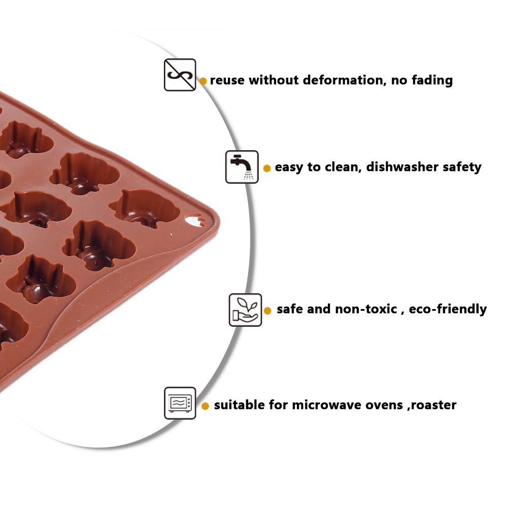 Yunko 16 Cavity Elephant Silicone Chocolate Mold - Reusable Ice Cube Tray for Baking, Candy Making & DIY Crafts - Perfect for Birthday Parties, Baby Showers & Holiday Treats
