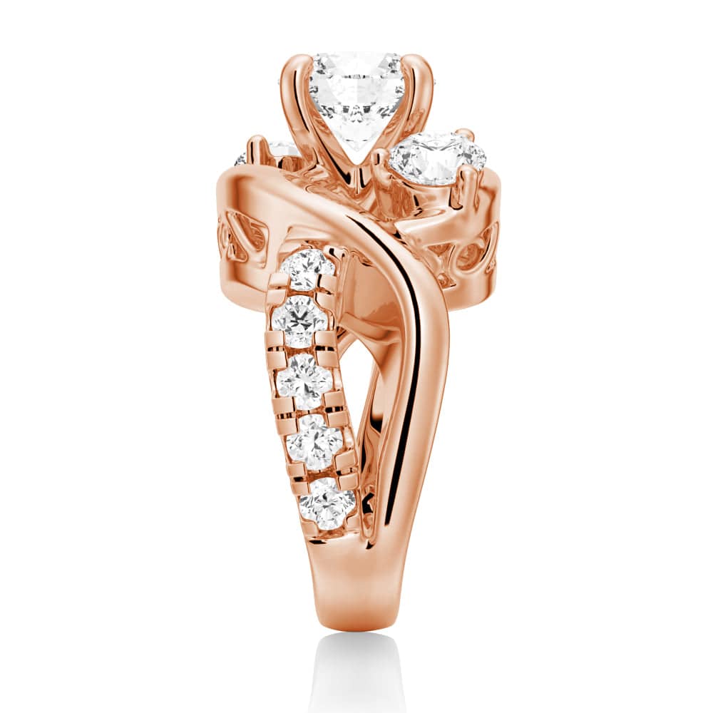 1 CT Vintage Three Stone Moissanite Engagement Ring with Swirl Design - Perfect for Proposals, Anniversaries & Romantic Occasions
