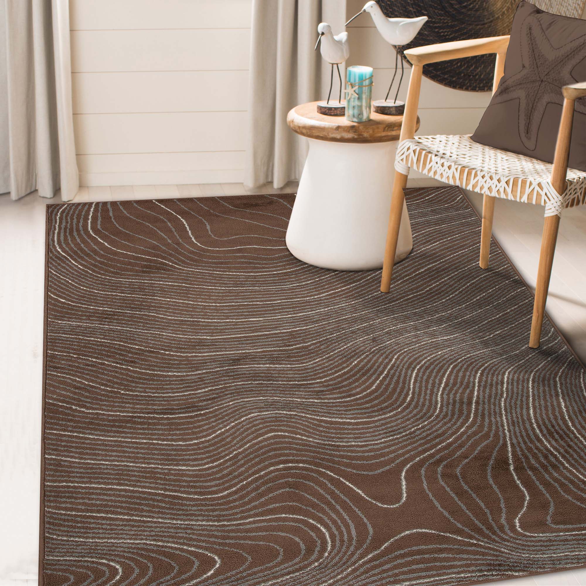 Veer Modern Abstract Wood Grain Indoor Area Rug or Runner - Non-Slip Soft Living Room Carpet for Home Decor, Bedroom, Office - Perfect for Boho, Farmhouse & Contemporary Styles