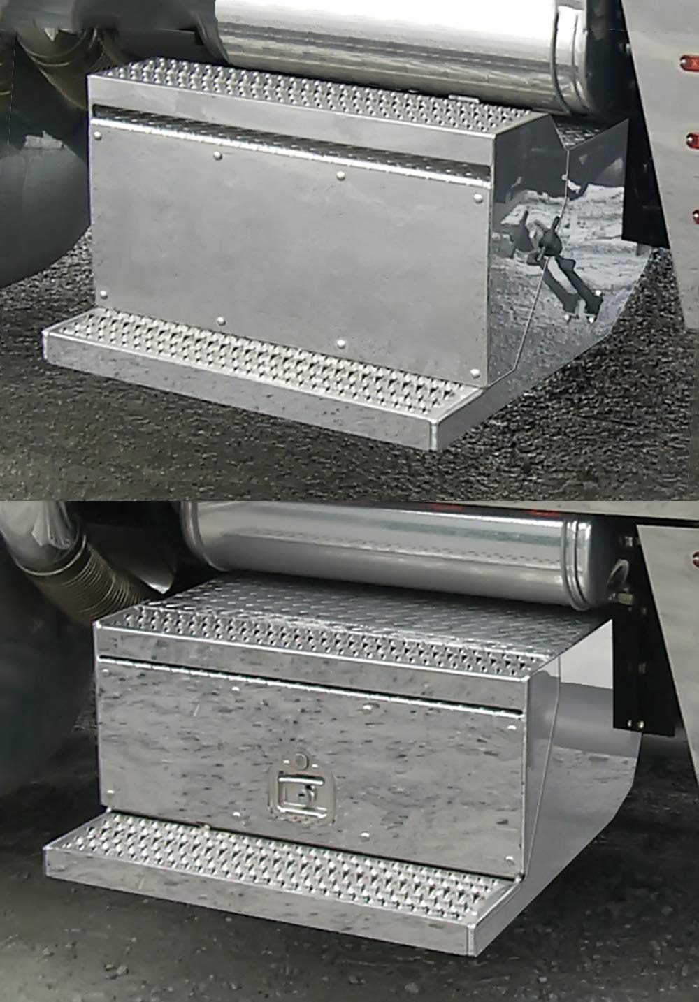 Premium Stainless Steel Battery & Tool Box Trims for Peterbilt 379 Trucks - Heavy Duty Accessories (Model 30058) | Durable Protection for Long Haul Trucking & Commercial Vehicle Maintenance