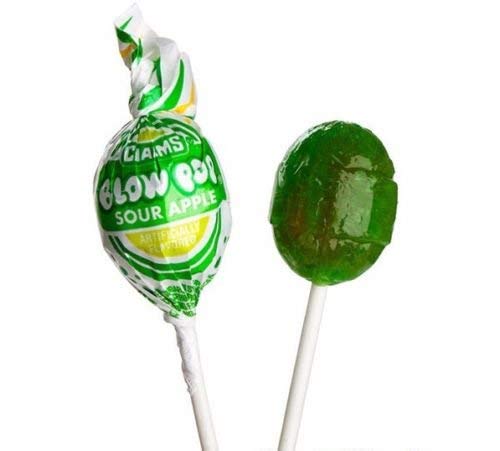 48-Piece Sour Apple Charms Blow Pops Lollipops - Bulk Candy for Parties, Halloween Treats & Office Snacks