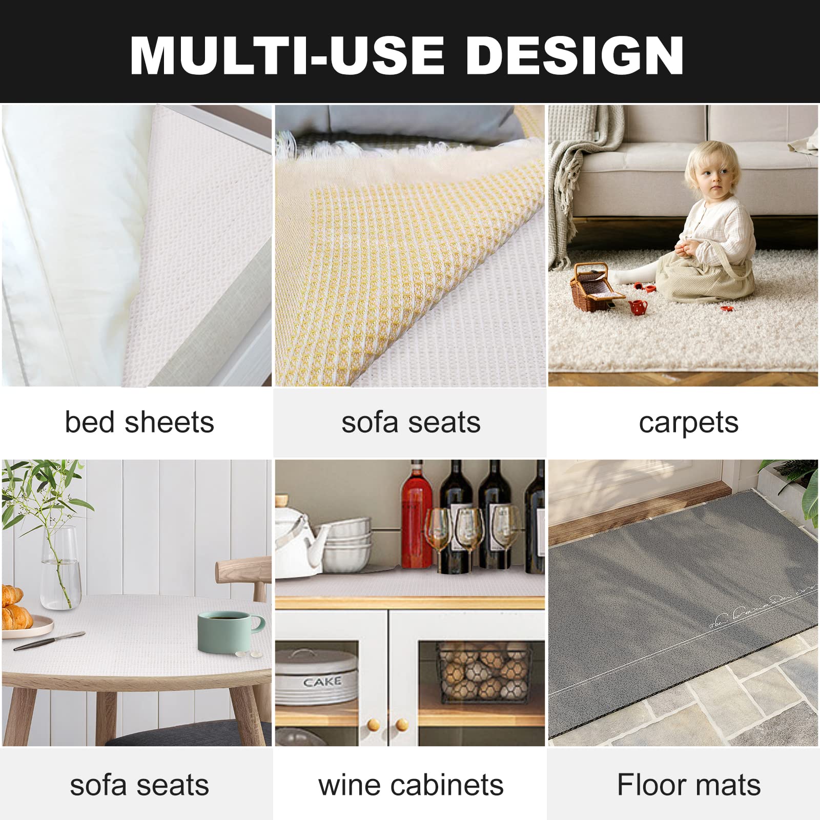 Non-Slip Mattress Gripper Pads - Anti-Slide Stopper for California King Beds, Box Springs & Platform Frames | Secure Your Mattress for Better Sleep & Safety (Home, Dorm, RV Use)