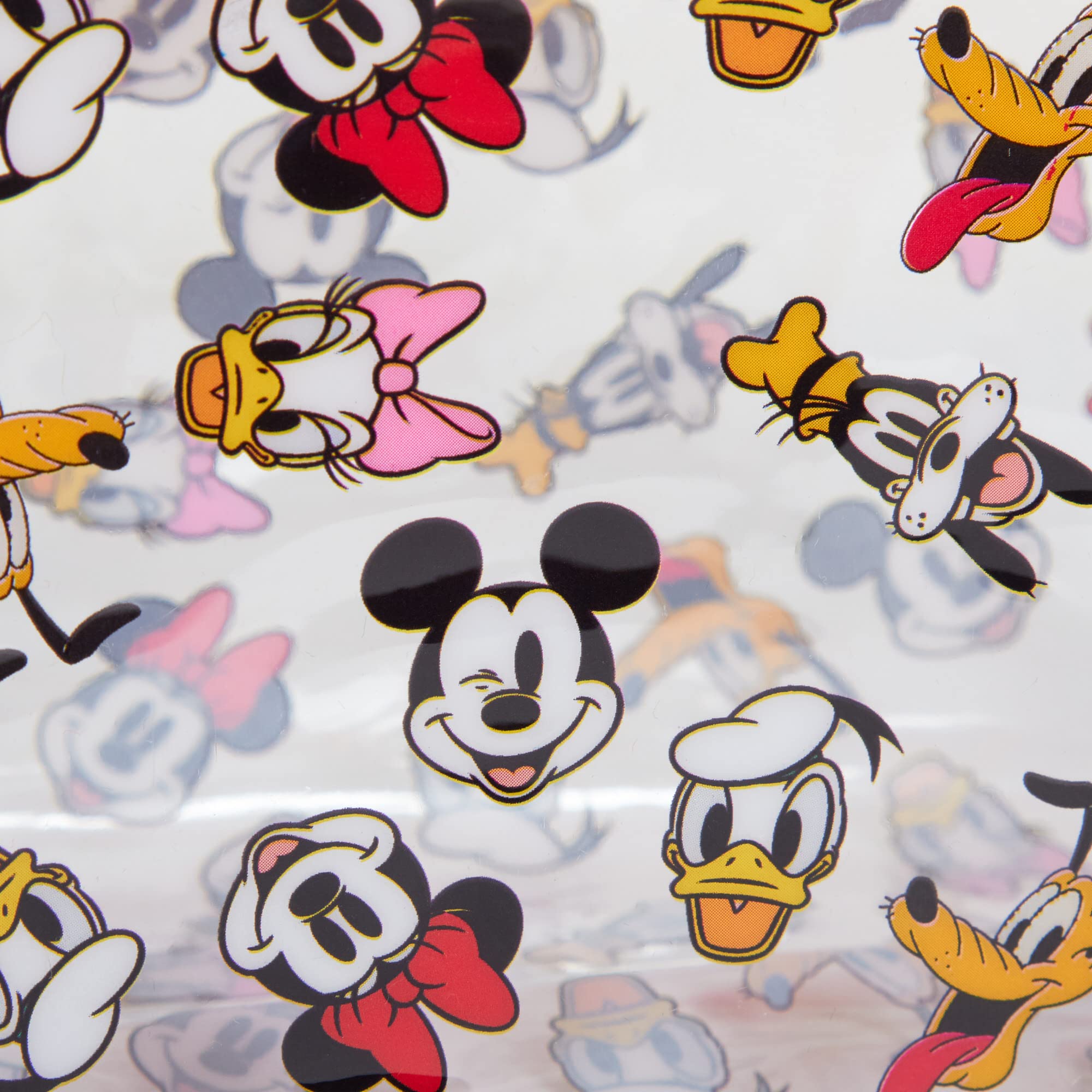 Disney Mickey Mouse & Minnie Mouse Transparent Makeup Bag - Cute Clear Cosmetic Pouch for Girls & Women - Perfect for School, Travel, and Organizing Pencils & Beauty Essentials